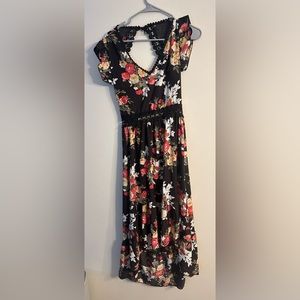 High low backless floral dress size medium